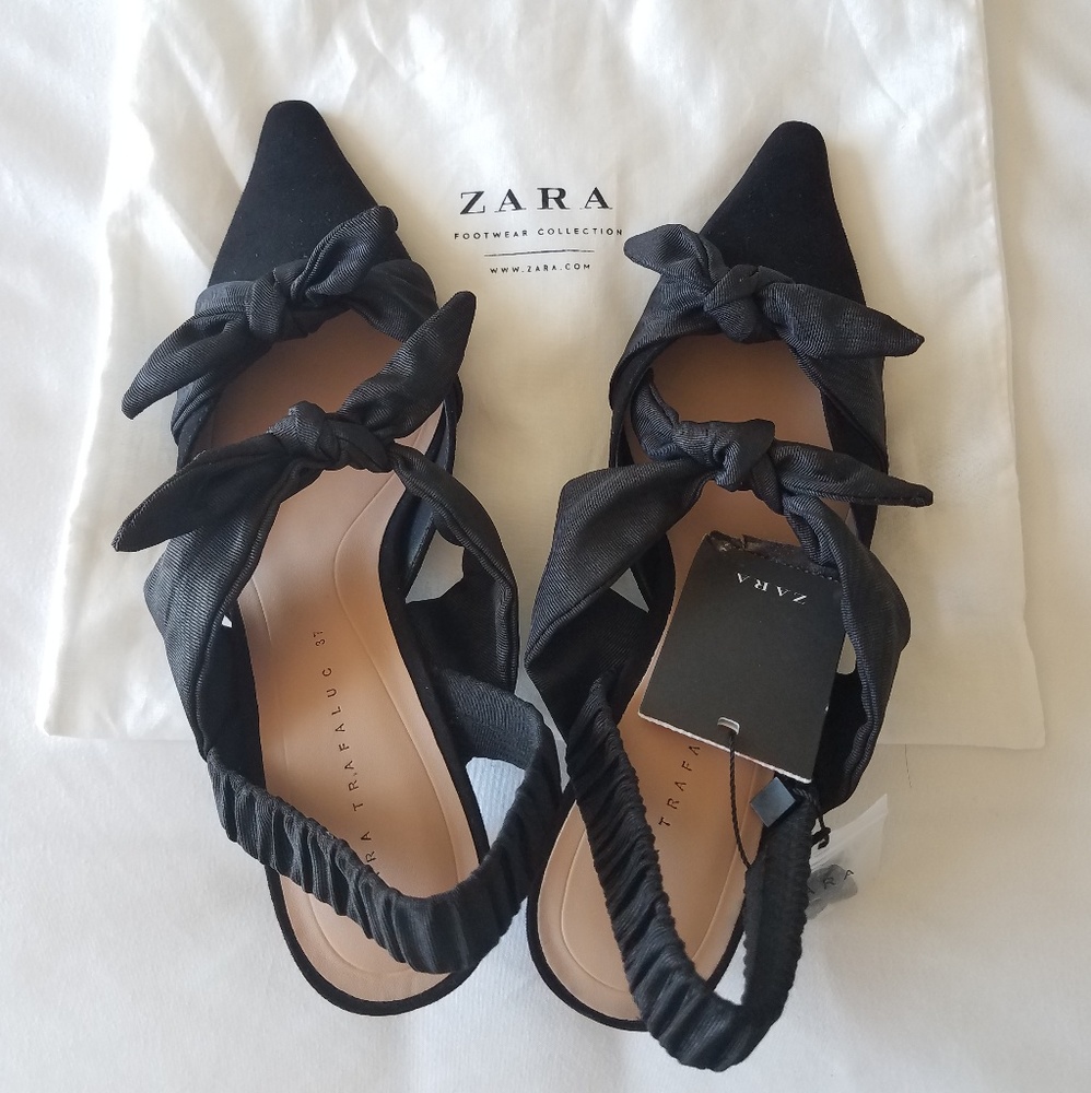 NWT Zara Black Kitten Heels